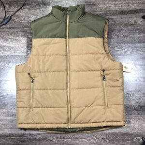 Outdoor Life‎ Vest Mens Size Large Brown Green Full Zip Hunting Fishing Pockets